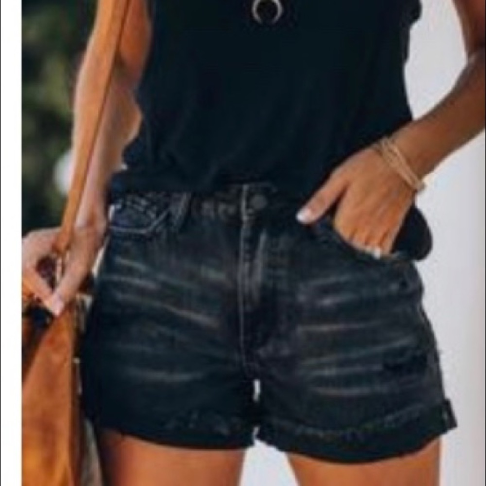 NWT Vici black denim shorts